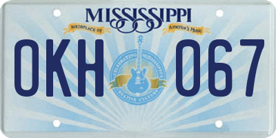 MS license plate OKH067