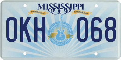 MS license plate OKH068