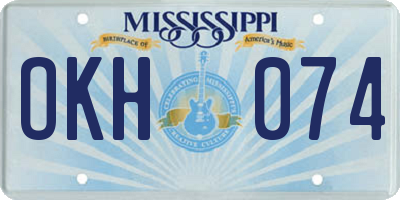 MS license plate OKH074