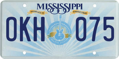 MS license plate OKH075