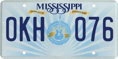 MS license plate OKH076