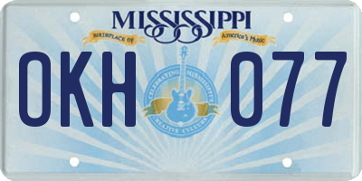 MS license plate OKH077