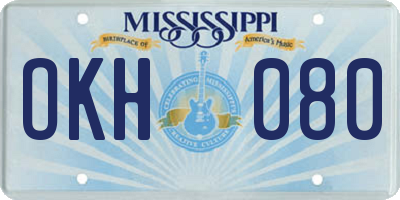 MS license plate OKH080
