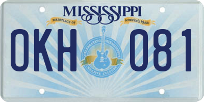 MS license plate OKH081