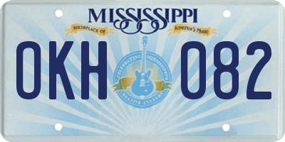MS license plate OKH082
