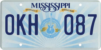 MS license plate OKH087