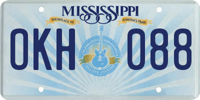 MS license plate OKH088