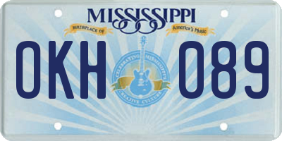 MS license plate OKH089