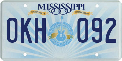 MS license plate OKH092