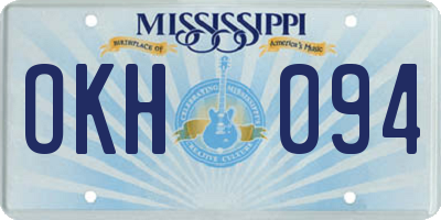 MS license plate OKH094