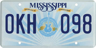 MS license plate OKH098