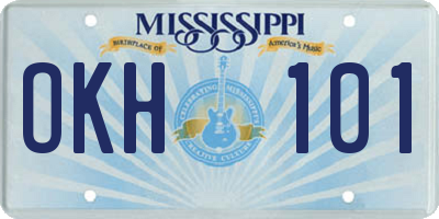 MS license plate OKH101