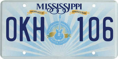 MS license plate OKH106