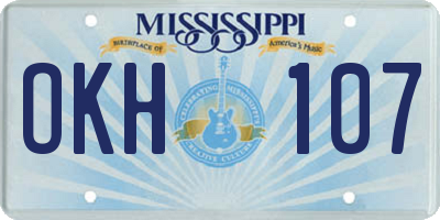 MS license plate OKH107