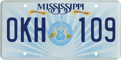 MS license plate OKH109