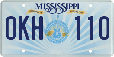 MS license plate OKH110