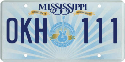 MS license plate OKH111