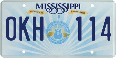 MS license plate OKH114