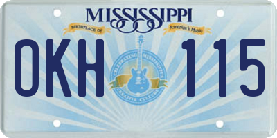 MS license plate OKH115