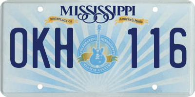 MS license plate OKH116