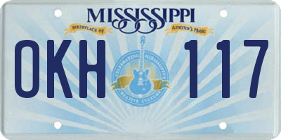 MS license plate OKH117