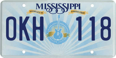 MS license plate OKH118