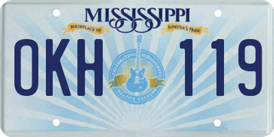 MS license plate OKH119