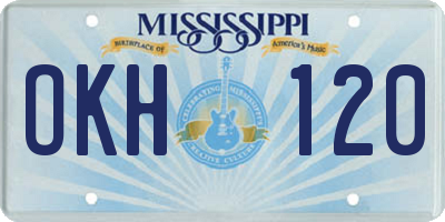 MS license plate OKH120