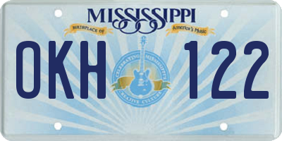 MS license plate OKH122