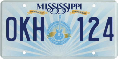 MS license plate OKH124
