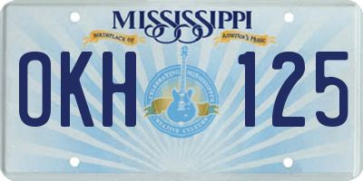 MS license plate OKH125