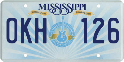 MS license plate OKH126