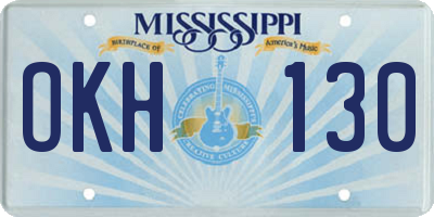 MS license plate OKH130