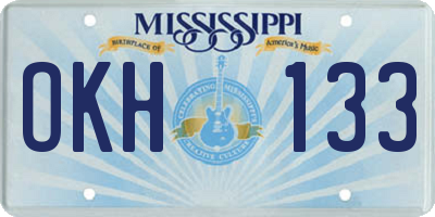 MS license plate OKH133