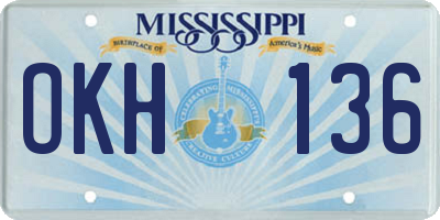 MS license plate OKH136