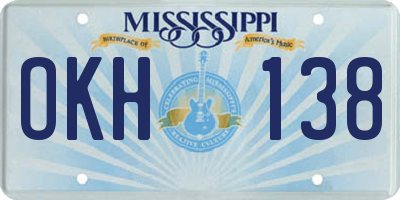 MS license plate OKH138
