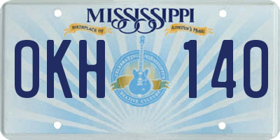 MS license plate OKH140