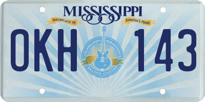 MS license plate OKH143