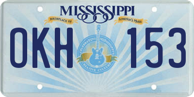 MS license plate OKH153