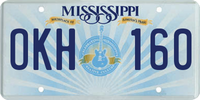 MS license plate OKH160