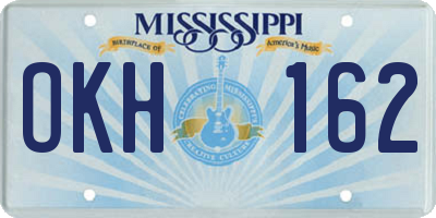 MS license plate OKH162