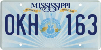 MS license plate OKH163