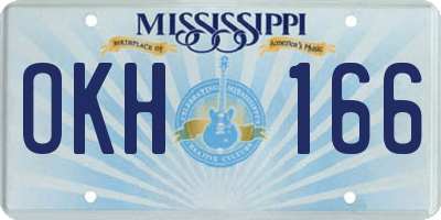 MS license plate OKH166