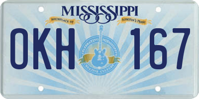 MS license plate OKH167