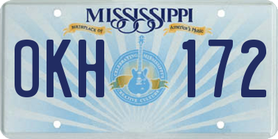 MS license plate OKH172