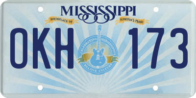 MS license plate OKH173