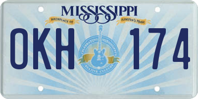 MS license plate OKH174