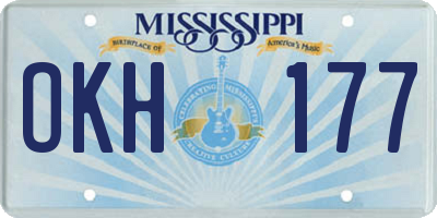 MS license plate OKH177