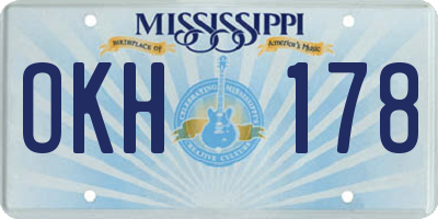 MS license plate OKH178
