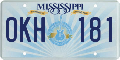 MS license plate OKH181